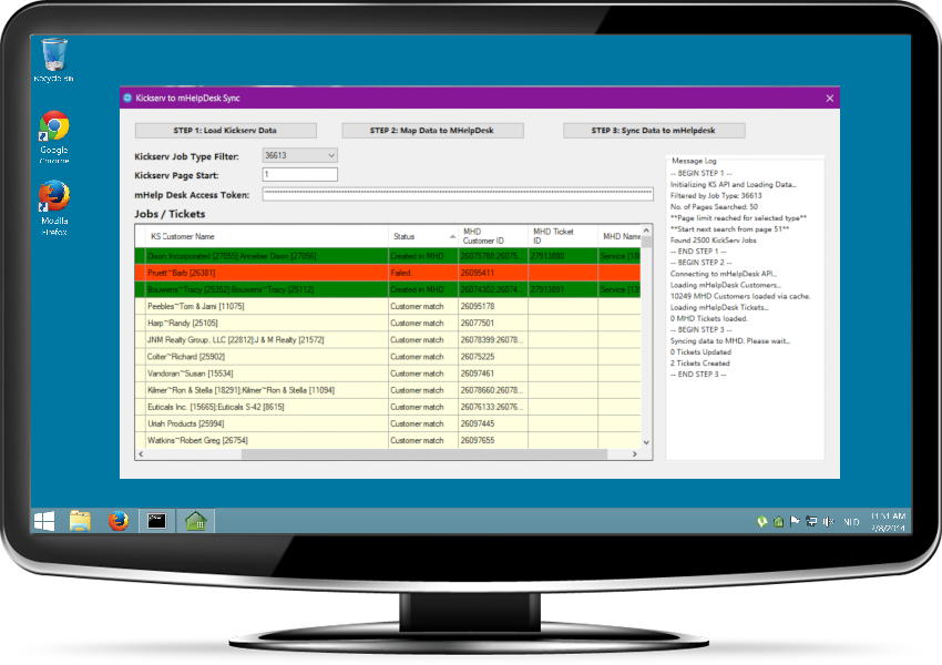 Desktop monitor showing custom data migration application built by Pell Software
