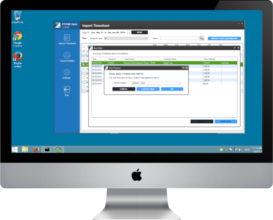 Custom QuickBooks data sync desktop application built by Pell Software shown on monitor